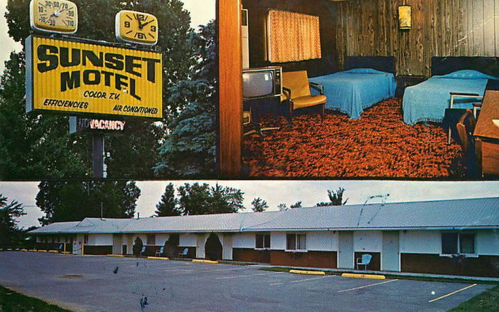 Sunset Motel - Old Postcard (newer photo)